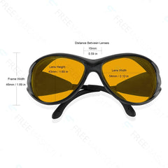 Professional OD 6+ 190Nm-490Nm Wavelength Violet/Blue Laser Safety Glasses for 405Nm, 445Nm, 450Nm,473Nm Laser