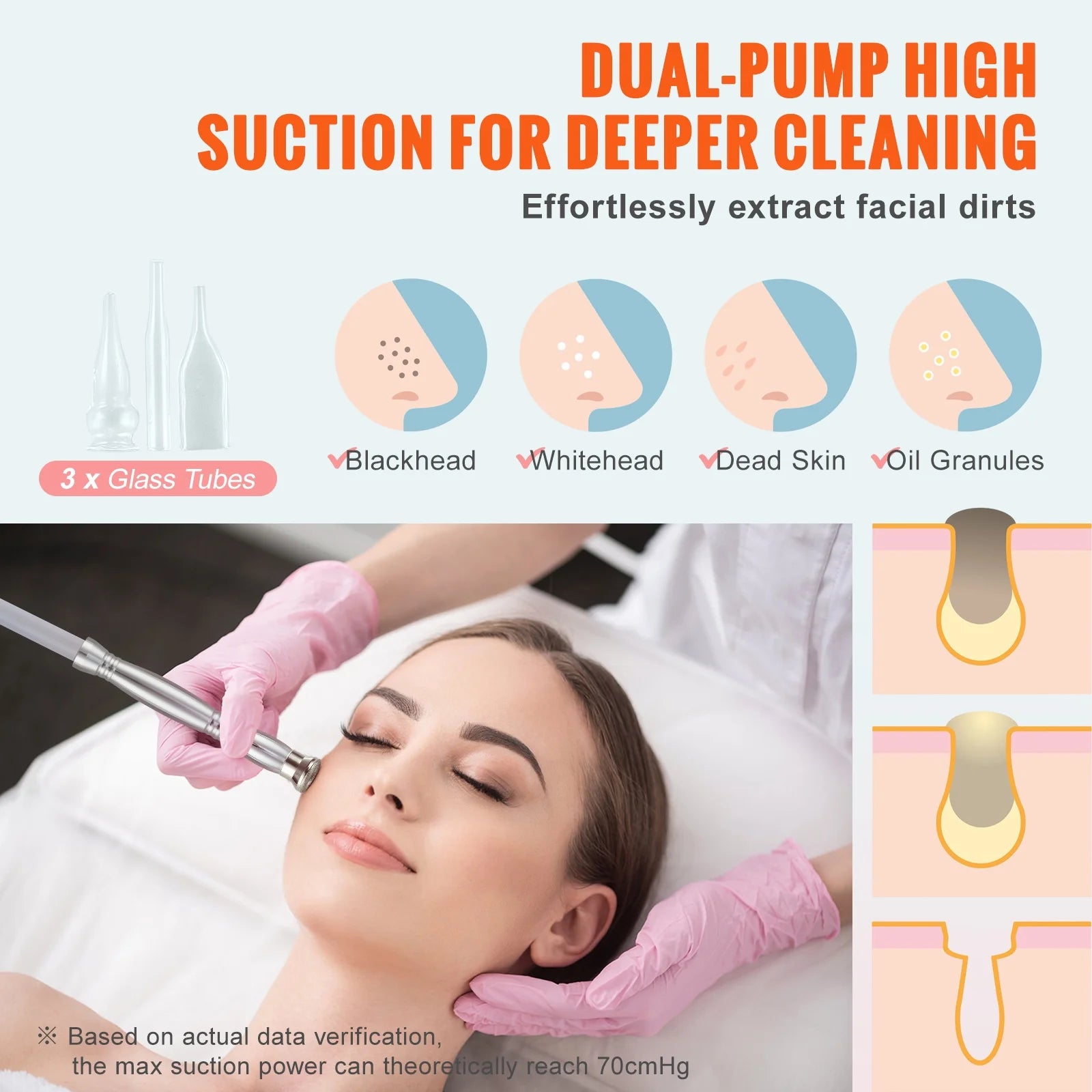 3 in 1 Diamond Microdermabrasion Machine, Professional Microdermabrasion Device with Vacuum Spray, Beauty Facial Skin Care Dermabrasion Equipment for Salon Personal Home Use