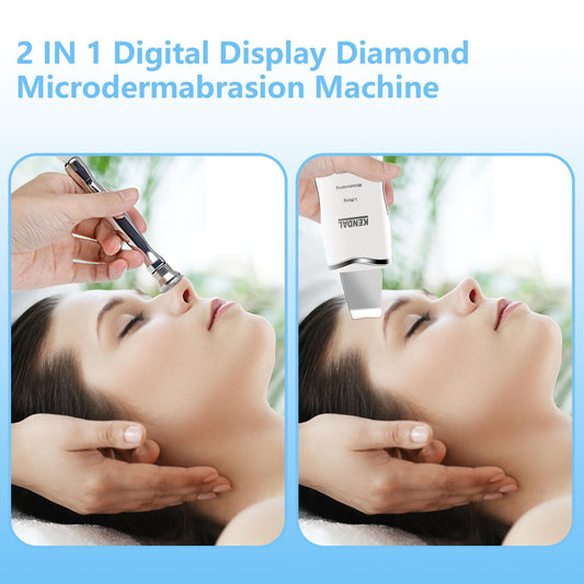 Kendal 2 IN 1 Professional Digital Display Diamond Microdermabrasion Machine, Dermabrasion Facial Beauty Device with Skin Scrubber