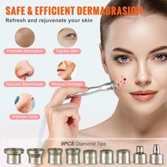 3 in 1 Diamond Microdermabrasion Machine, Professional Microdermabrasion Device with Vacuum Spray, Beauty Facial Skin Care Dermabrasion Equipment for Salon Personal Home Use