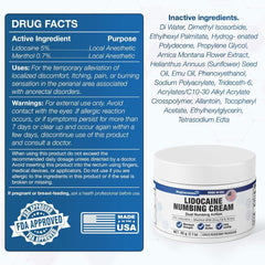 Nupharmisto Lidocaine Numbing Cream Maximum Strength: Long Lasting Painless Topical Numb - Extra Relief with Lidocaine Menthol Arnica and Emu Oil 2.1oz/ 60g