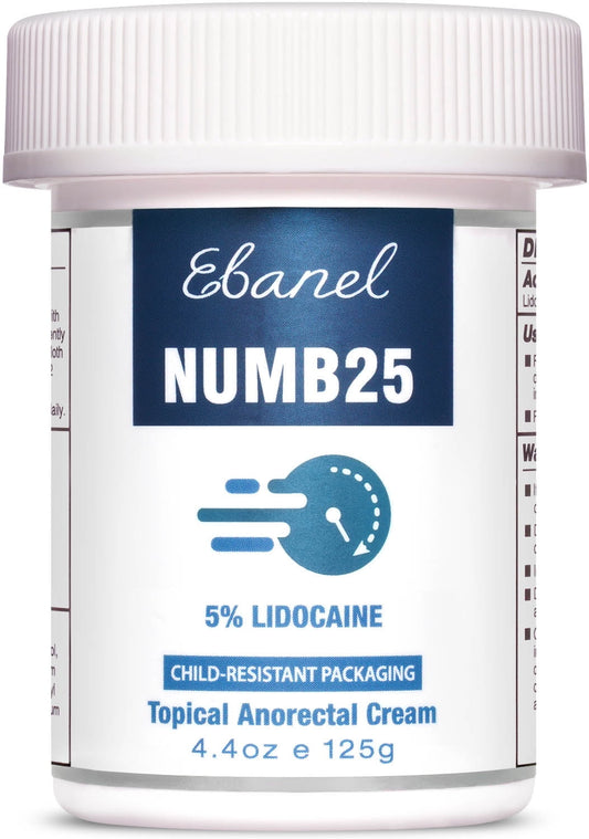 Ebanel 5% Lidocaine Numbing Cream Numb25 Anesthetic Pain Relief 4.38oz